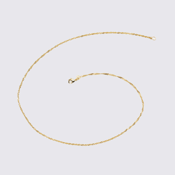 Chaîne Singapour maille plaqué or - 2