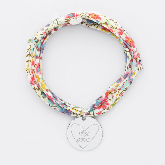 Bracelet 3 tours Liberty personnalisé médaille gravée argent 19 mm  - HappyBulle x Mon petit Léon - 4