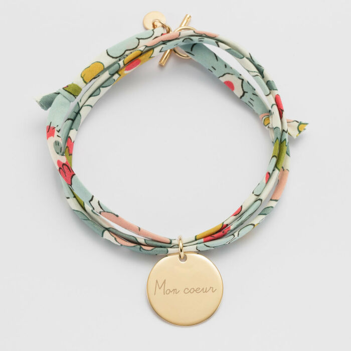 Bracelet 3 tours Liberty personnalisé médaille gravée plaqué or 19 mm  - HappyBulle x Mon petit Léon - 4