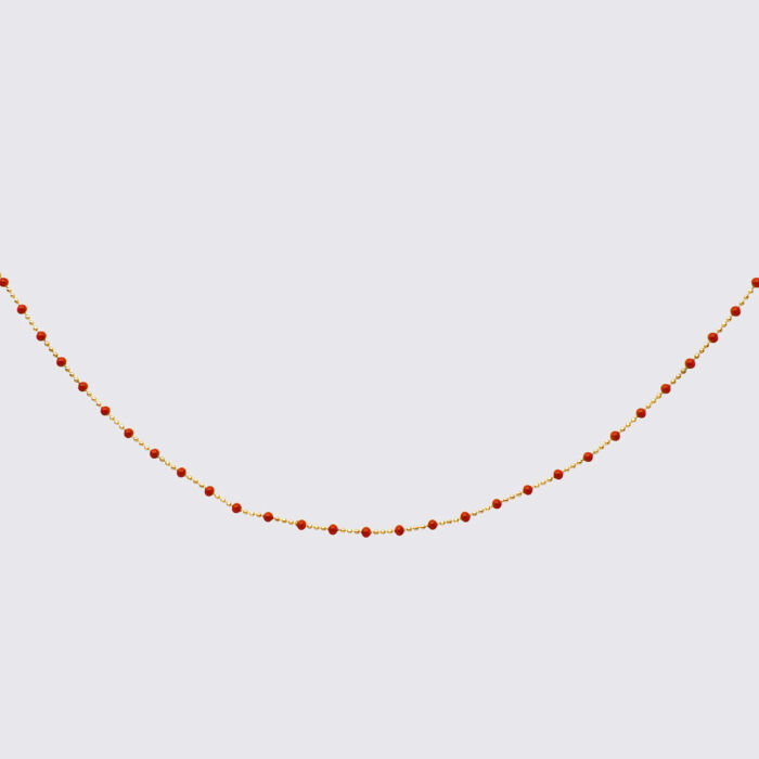 Chaîne perles colorées rouges
