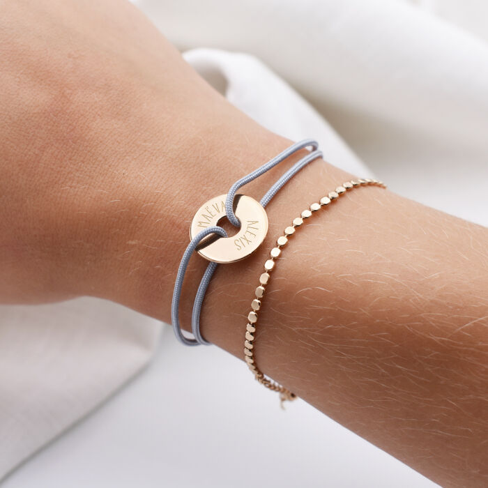 Personalised engraved gold plated target medallion bracelet 16mm - 5