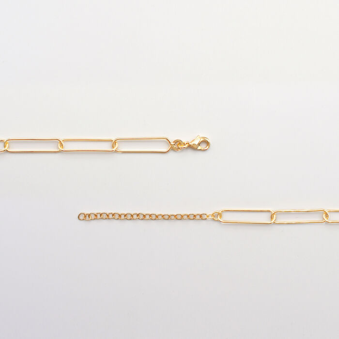 Chaîne grande maille plaqué or fermoir