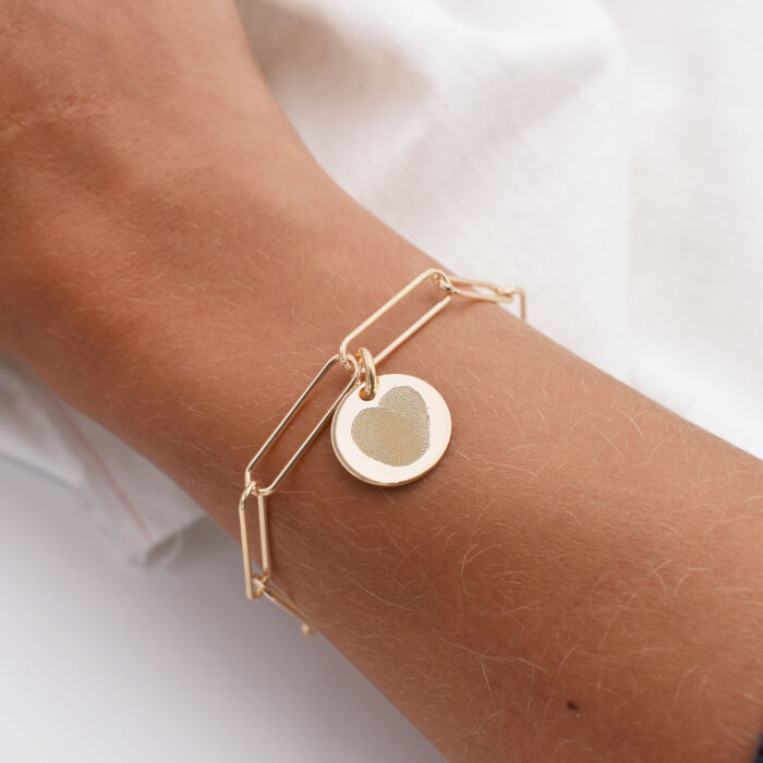 Bracelet grande maille plaqué or ambiance