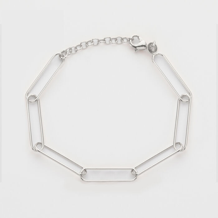 Silver large mesh bracelet