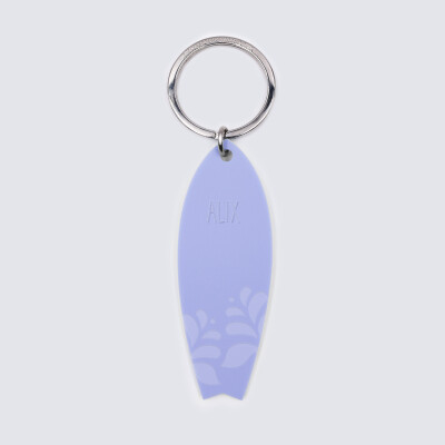 Personalised engraved acrylic Surfboard medallion keyring