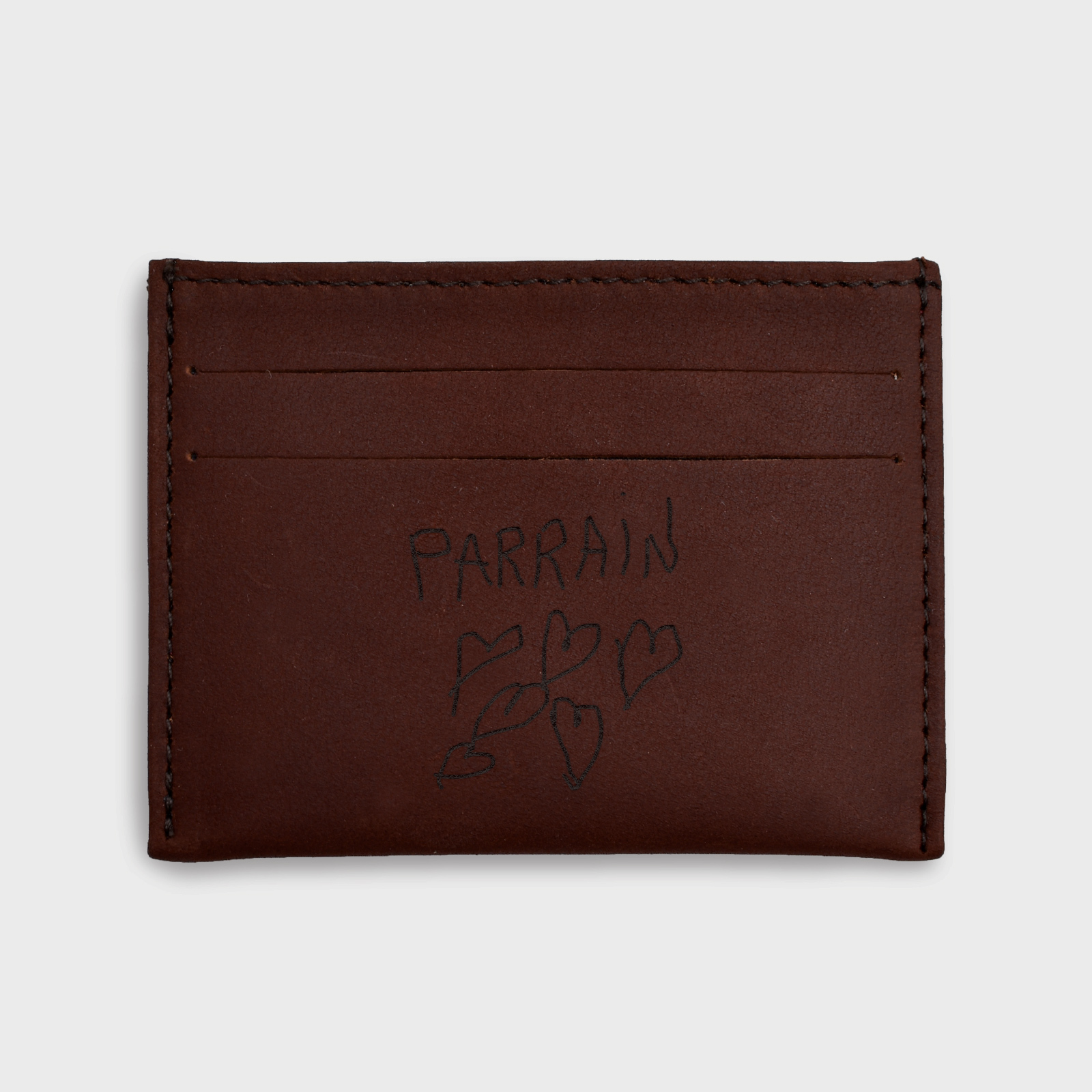 Porte-chéquier Cuir Personnalisable - Motif Papillon Floral Avec Prénom - Porte-cartes Intégré