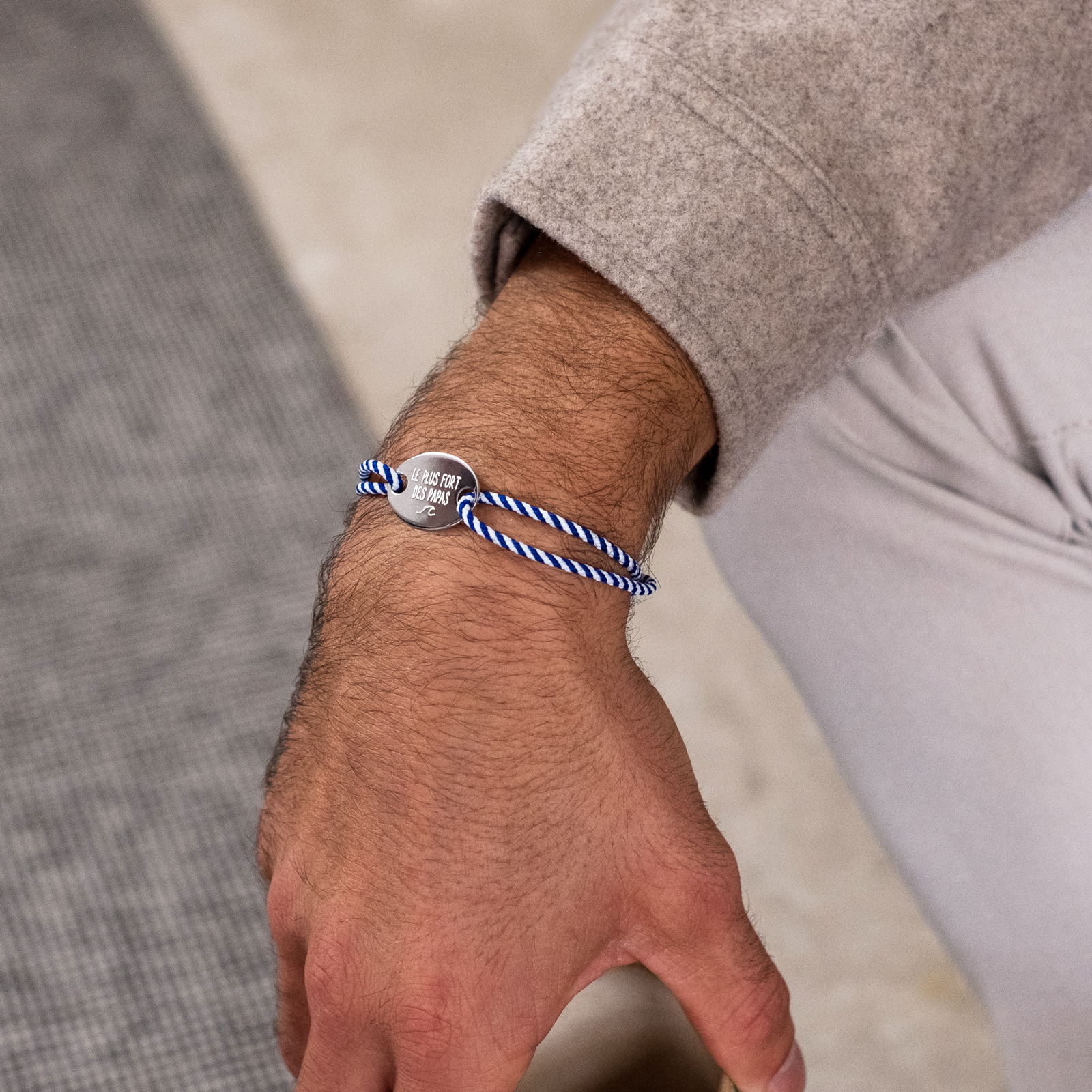 Bracelet Homme - Savile Bleu - À Graver | Graazie