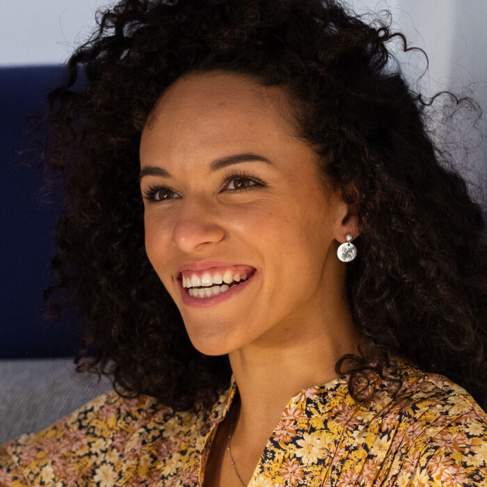 Boucles d'oreilles personnalisées gravées argent 15 mm - ambiance