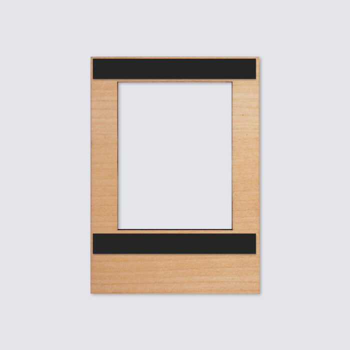 Cadre polaroïd personnalisé gravé bois aimanté petit format 68x97 mm - dos