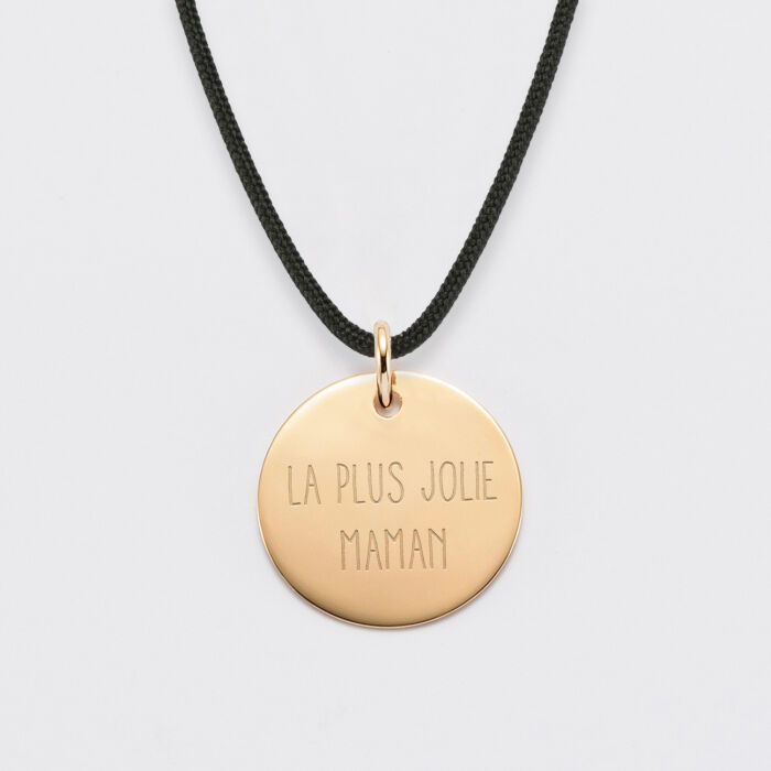 Personalised pendant engraved gold-plated 19mm  - Our small imperfections