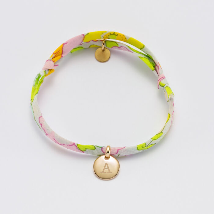 Personalised children's engraved gold plate Liberty medallion bracelet 10mm - 4