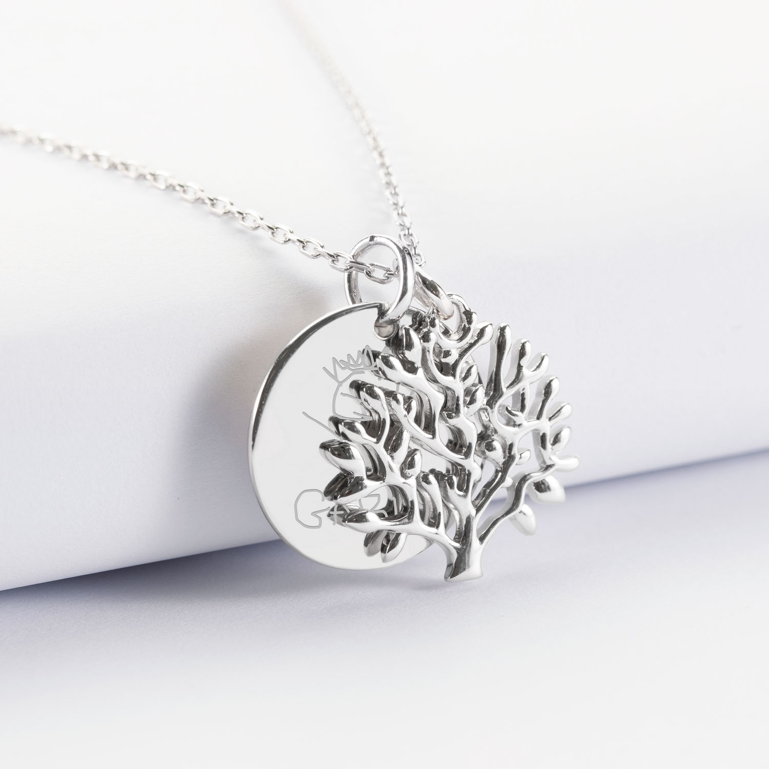 Pendentif arbre de vie famille personnalisé et médaille argent 19