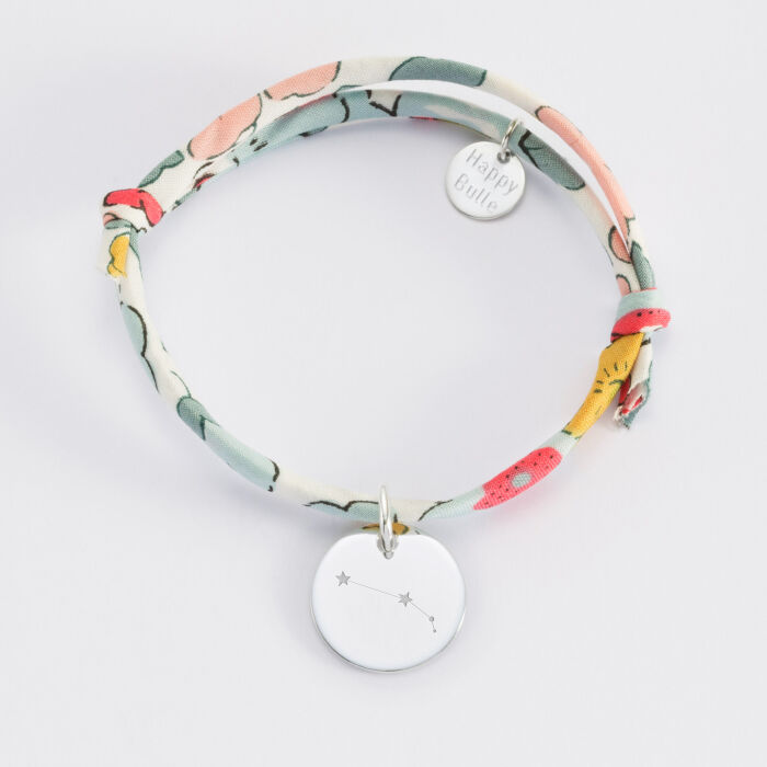 Bracelet enfant astro Liberty personnalisé médaille gravée argent 15 mm belier