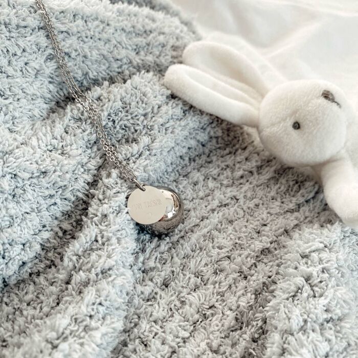 Bola de grossesse personnalisé médaille gravée acier 15 mm ambiance picto