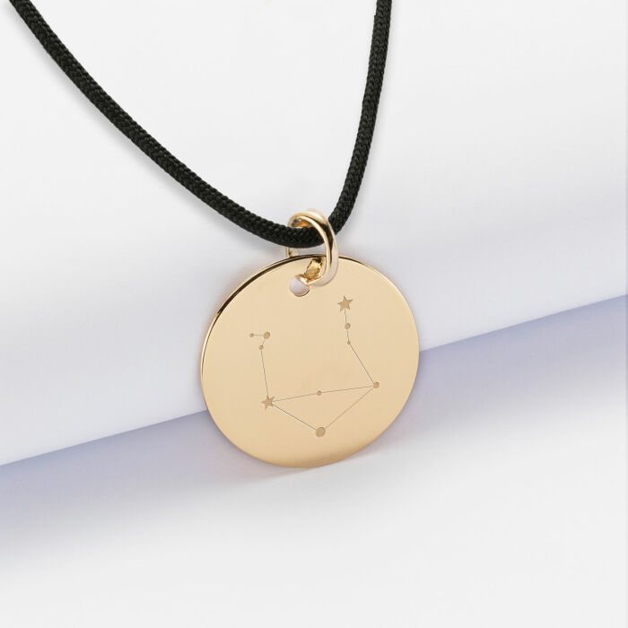 Personalised pendant engraved gold-plated 19mm  - Our small imperfections