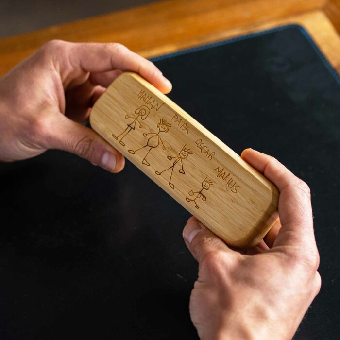 Coffret bambou personnalisé et stylo plume gravé 172x50mm - ambiance