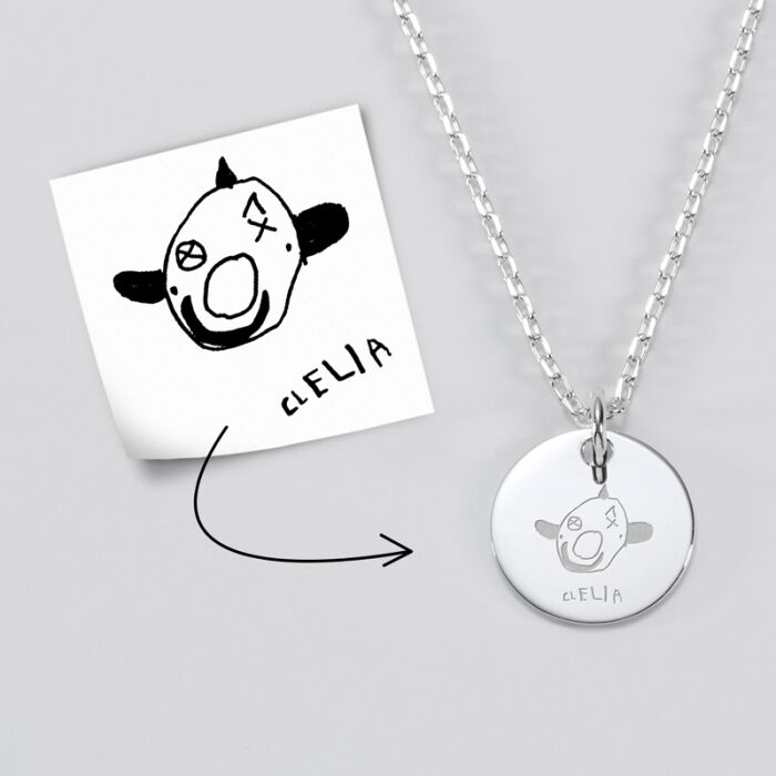 Pendentif personnalisé médaille gravée argent 15 mm tutoriel