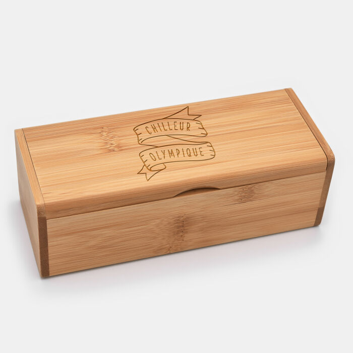 Boîte à lunettes personnalisée bois gravé - Nos petits imparfaits - illustration