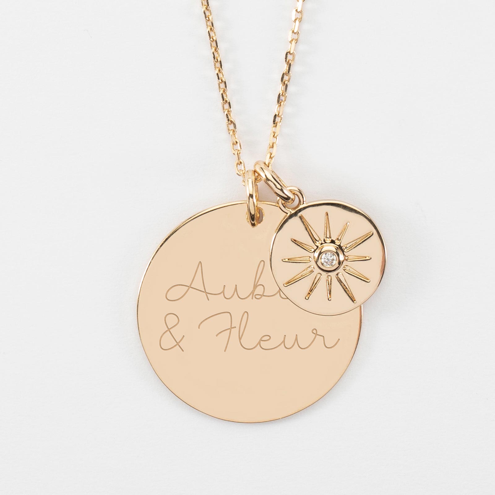 Ancien Pendentif Médaille Plaqué Or Breloque Main Strass - Vintage - Occasion