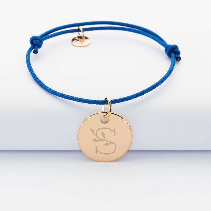 Bracelet personnalisé médaille gravée plaqué or dormeuse 19mm - Nos petits imparfaits