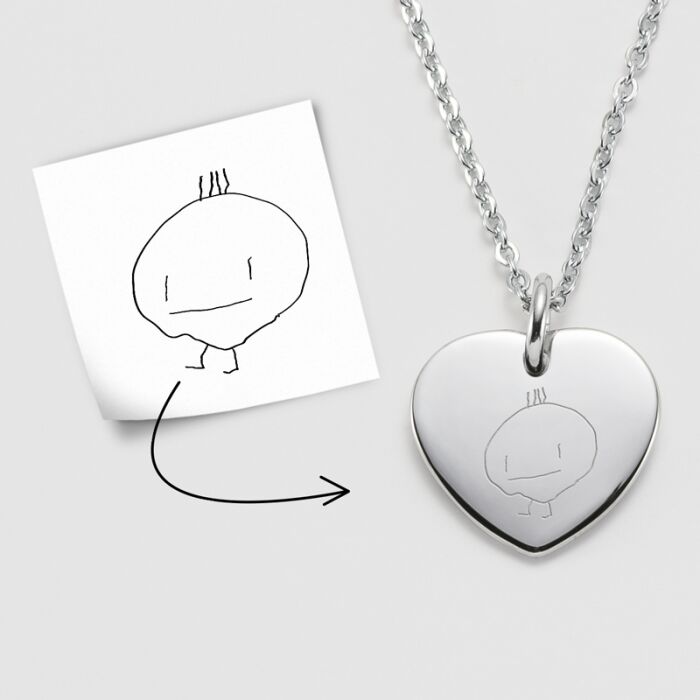 Pendentif personnalisé médaille gravée acier coeur 20x18 mm tutoriel