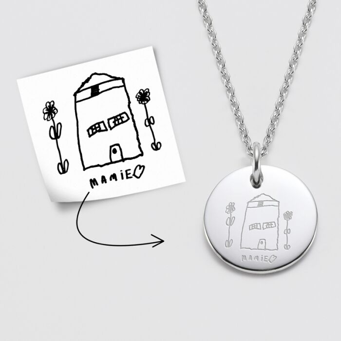 Personalised engraved steel medallion pendant 20 mm - tutorial