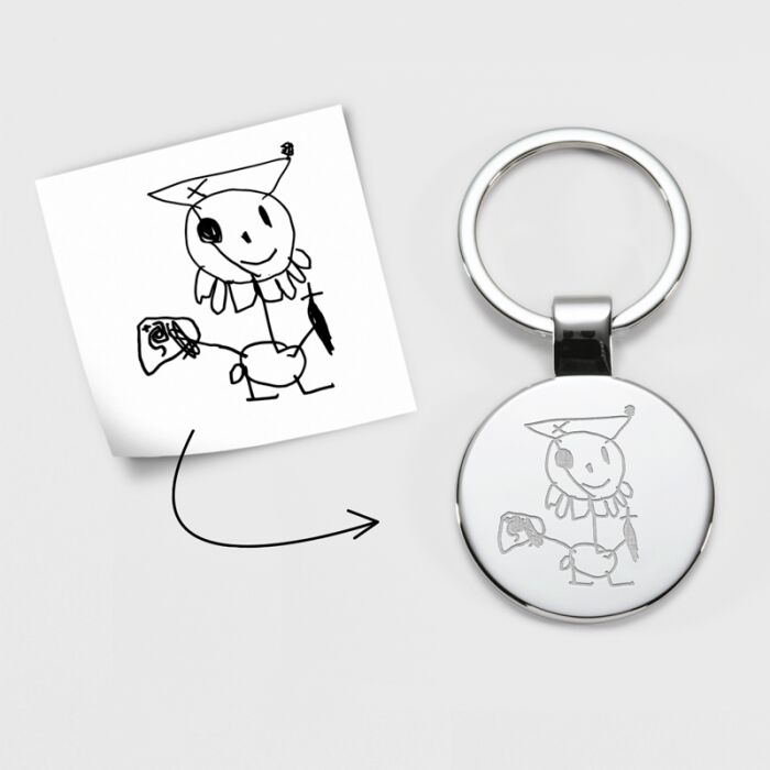 Porte clé personnalisé gravé acier rond 37 mm tutoriel