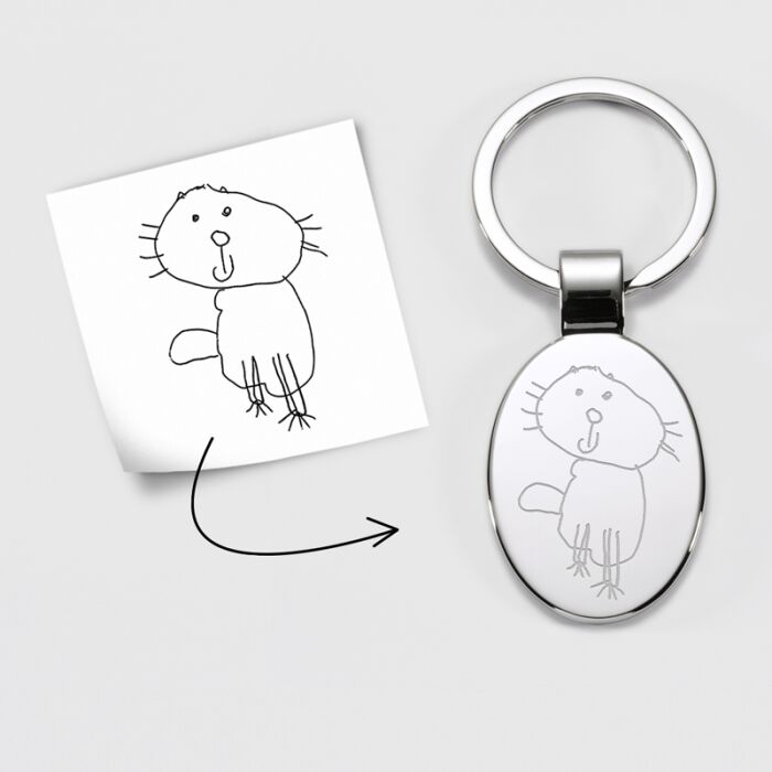 Porte clé personnalisé gravé acier ovale 30x41 mm tutoriel