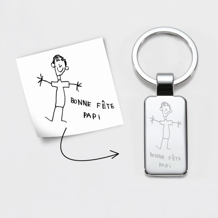 Porte clé personnalisé acier rectangle 41x22 mm tutoriel