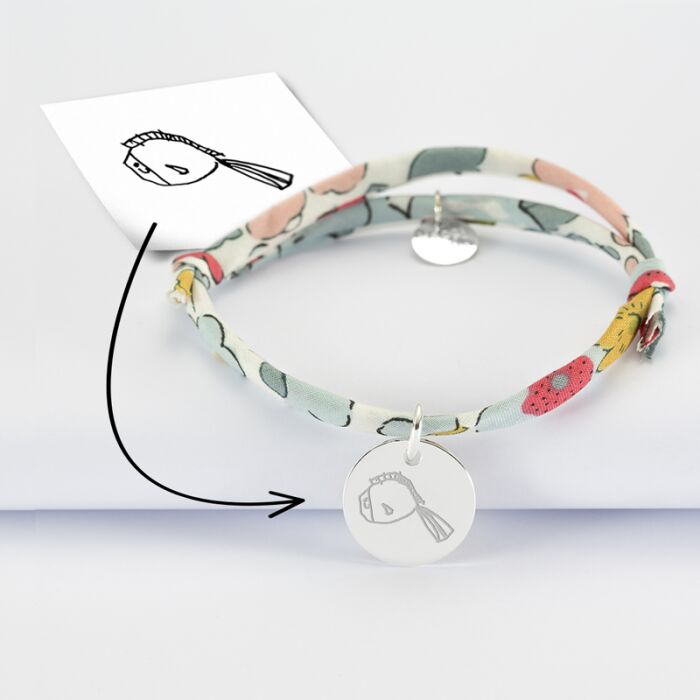 Personalised children's engraved silver Liberty medallion bracelet 15mm tutorial