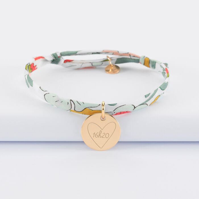 Bracelet enfant Liberty personnalisé médaille gravée plaqué or 15 mm - HappyBulle x Mon petit Léon - 16h20