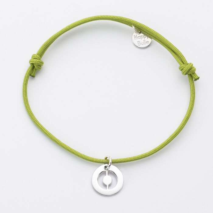 Bracelet personnalisé médaille lettre initiale argent 11mm - 2