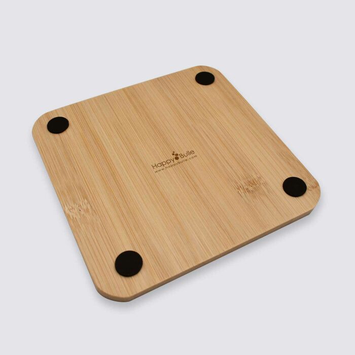 Dessous de plat personnalisé gravé bambou 145x145 mm - verso patins