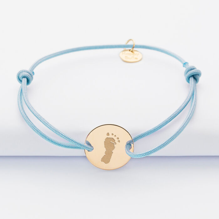 Personalised engraved gold plated 2-hole medallion bracelet 15mm - imprint