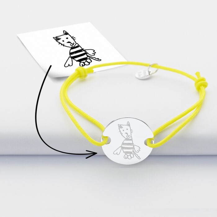 Bracelet personnalisé médaille gravée argent 2 trous 20mm tutoriel