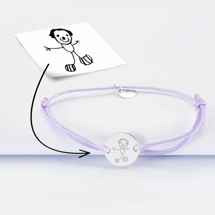 Bracelet personnalisé médaille gravée argent 2 trous 15mm tutoriel