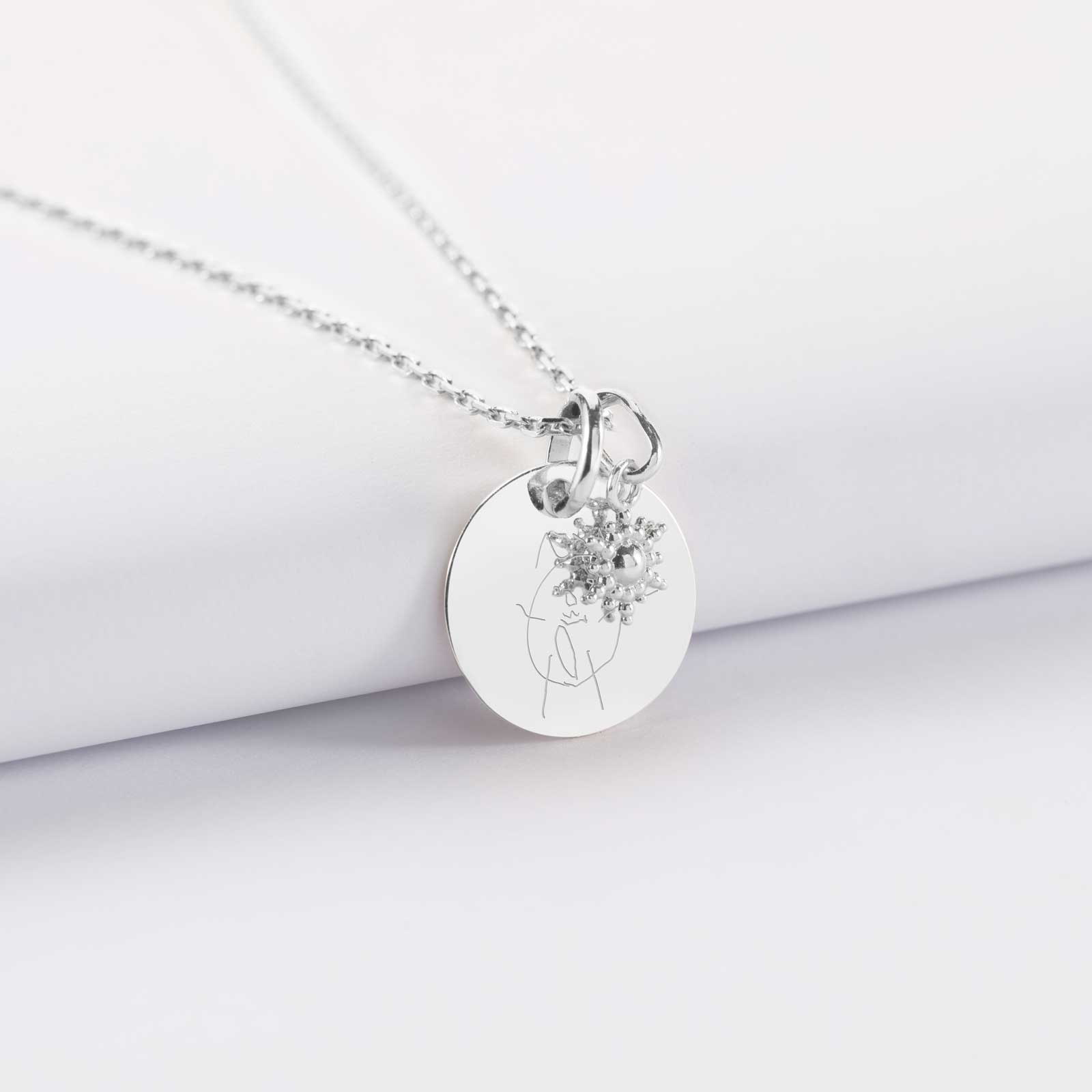 Pendentif Argent 925 Art Déco Cercle France Pendentif Ancien En Argent Massif 925 - Style Art Déco, Cercle, Créateur, Occasion Pendentif Piece