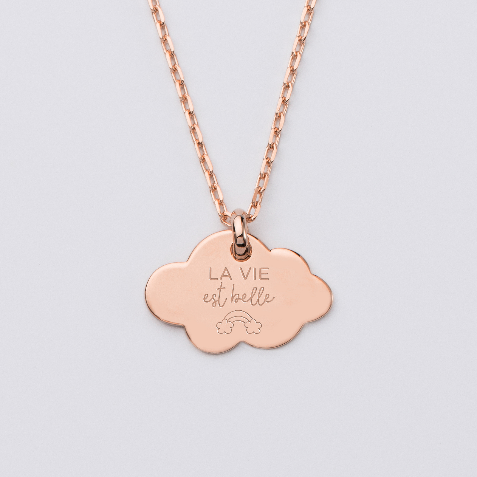 Personalised Engraved Rose Gold-Plated Cloud Pendant 20x14 mm