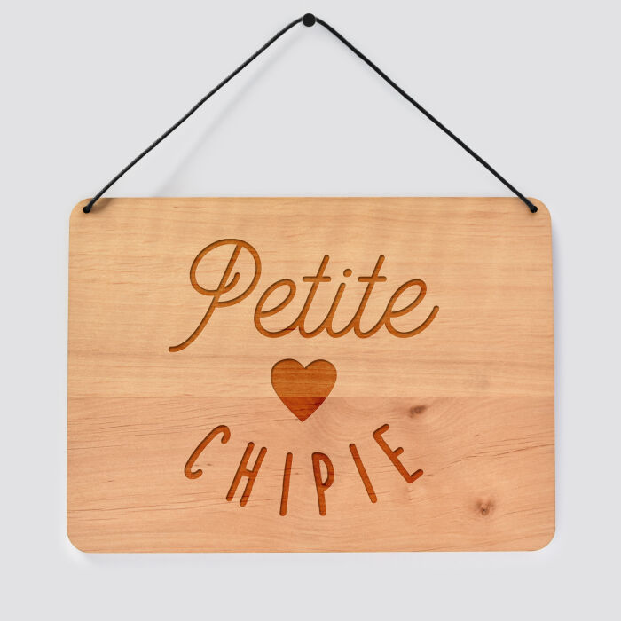 Cadre de décoration personnalisé gravé bois rectangle 20x14,6 cm - illustration