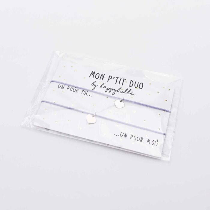 Duo de bracelets argent "Petit coeur" - emballage