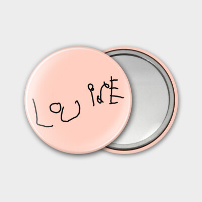 Miroir de poche personnalisé 56mm - écrit Miroir de poche personnalisé 56mm - écrit