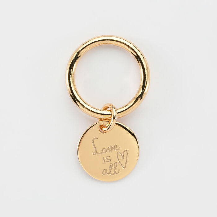 Bague jonc plaqué or personnalisée médaille gravée 15 mm - illustration