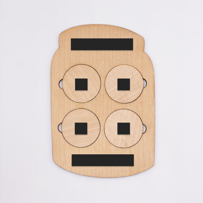 Planche "boîte magique" personnalisée bois gravé 14,5x10 cm - bandais aimantées