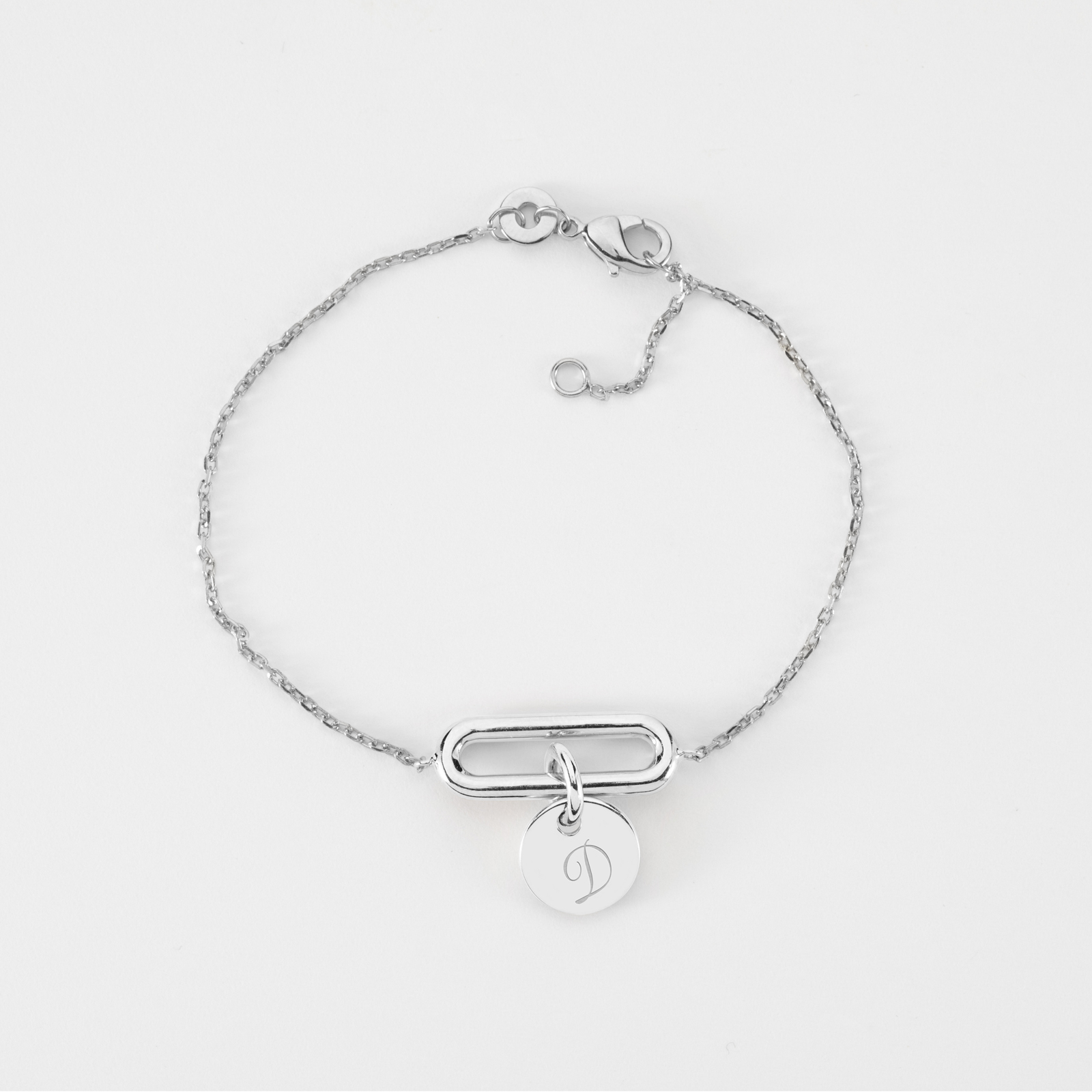 Bracelet Chaîne Forçat Double Anneau Ovale – Argent Massif 925/1000, Neuf