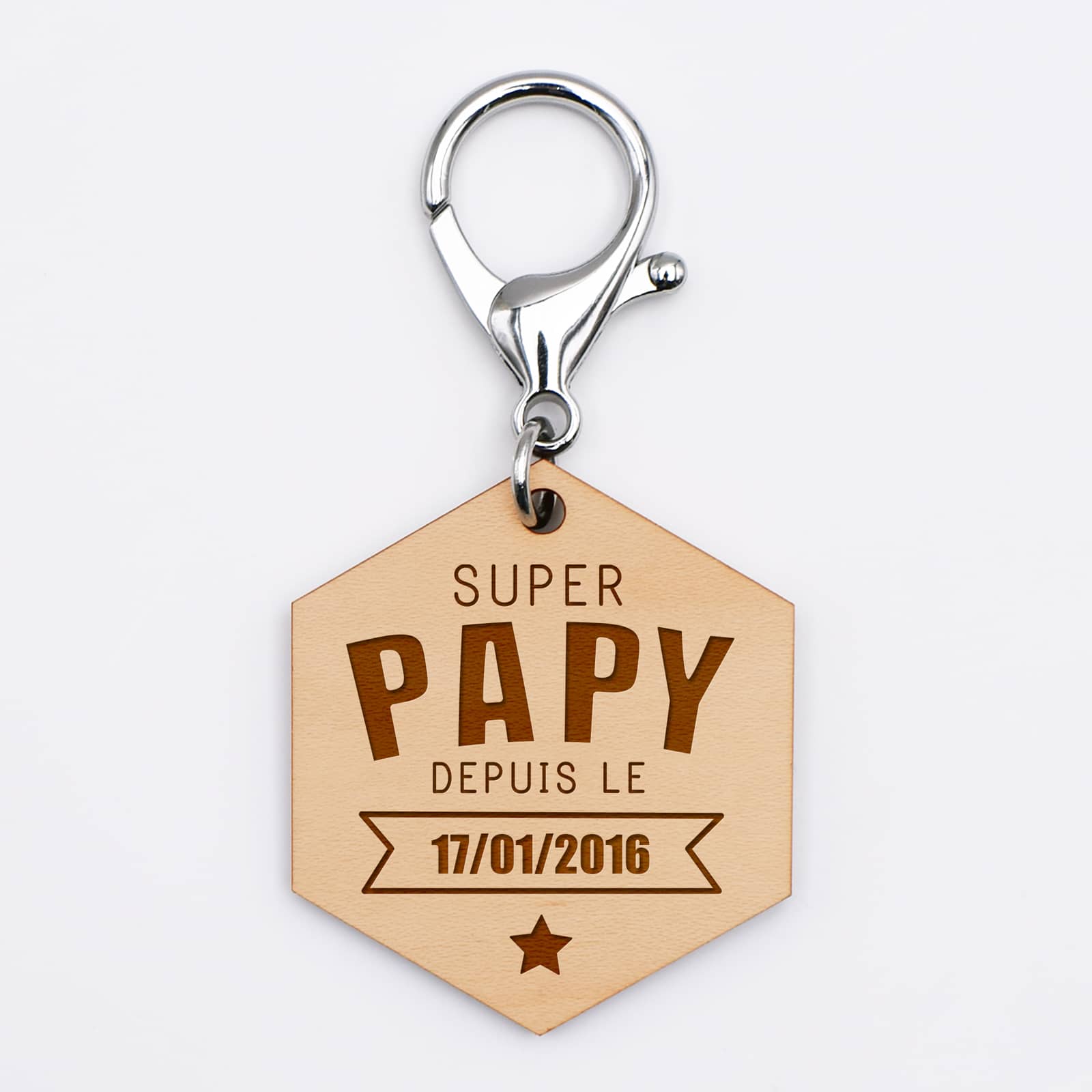 Porte-clé cadeau personnalisé Super PAPY, je suis la SUPER PAPY de..