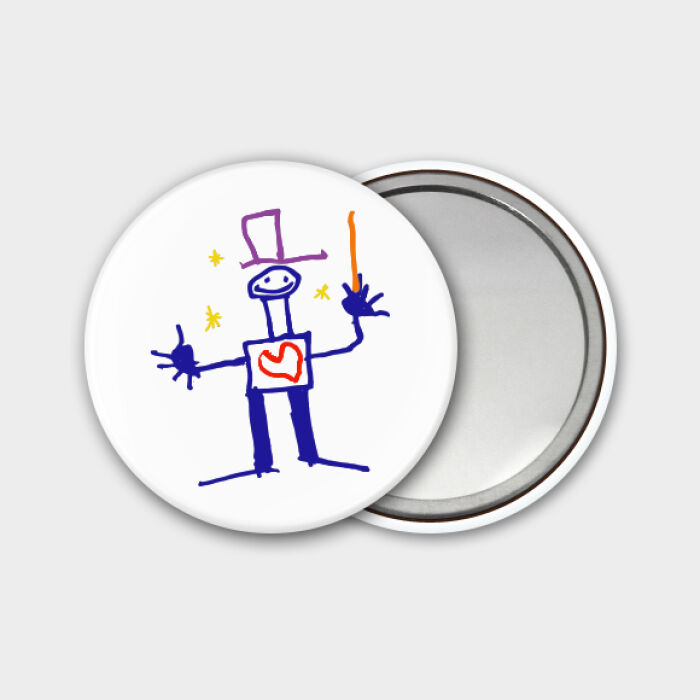 Miroir de poche personnalisé 56mm - dessin non retouché