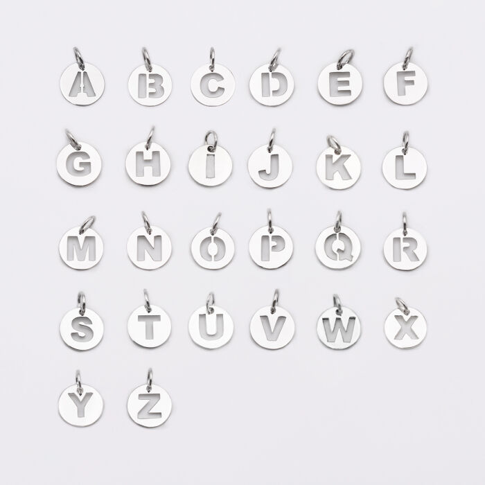 Bracelet personnalisé médaille lettre initiale argent 11mm