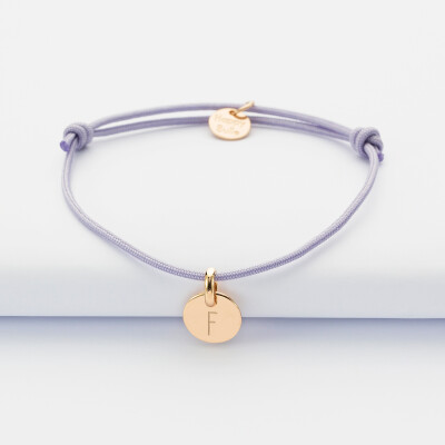 Bracelet personnalisé médaille gravée plaqué or 10 mm - 1