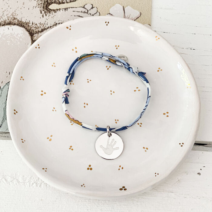 Personalised children's engraved silver Liberty medallion bracelet 15mm