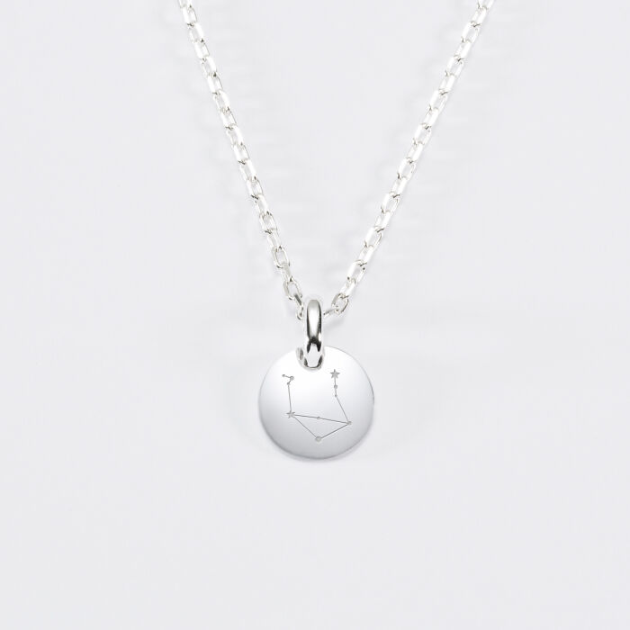 Personalised children's engraved initial silver medallion pendant 10 mm